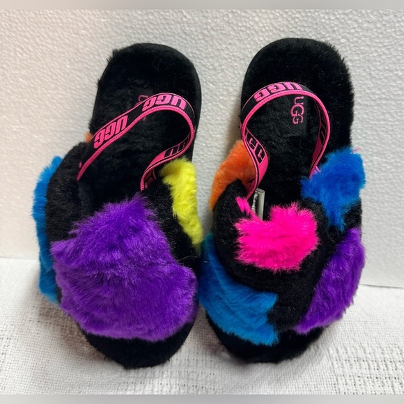 UGG Kids' Multicolor Furry Slippers - Picture 5 of 8